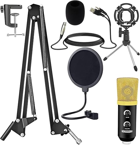 5 CORE XLR, kit de micrófono de condensador con brazo de micrófono para juegos de computadora podcast trípode kit para transmisión de grabación de