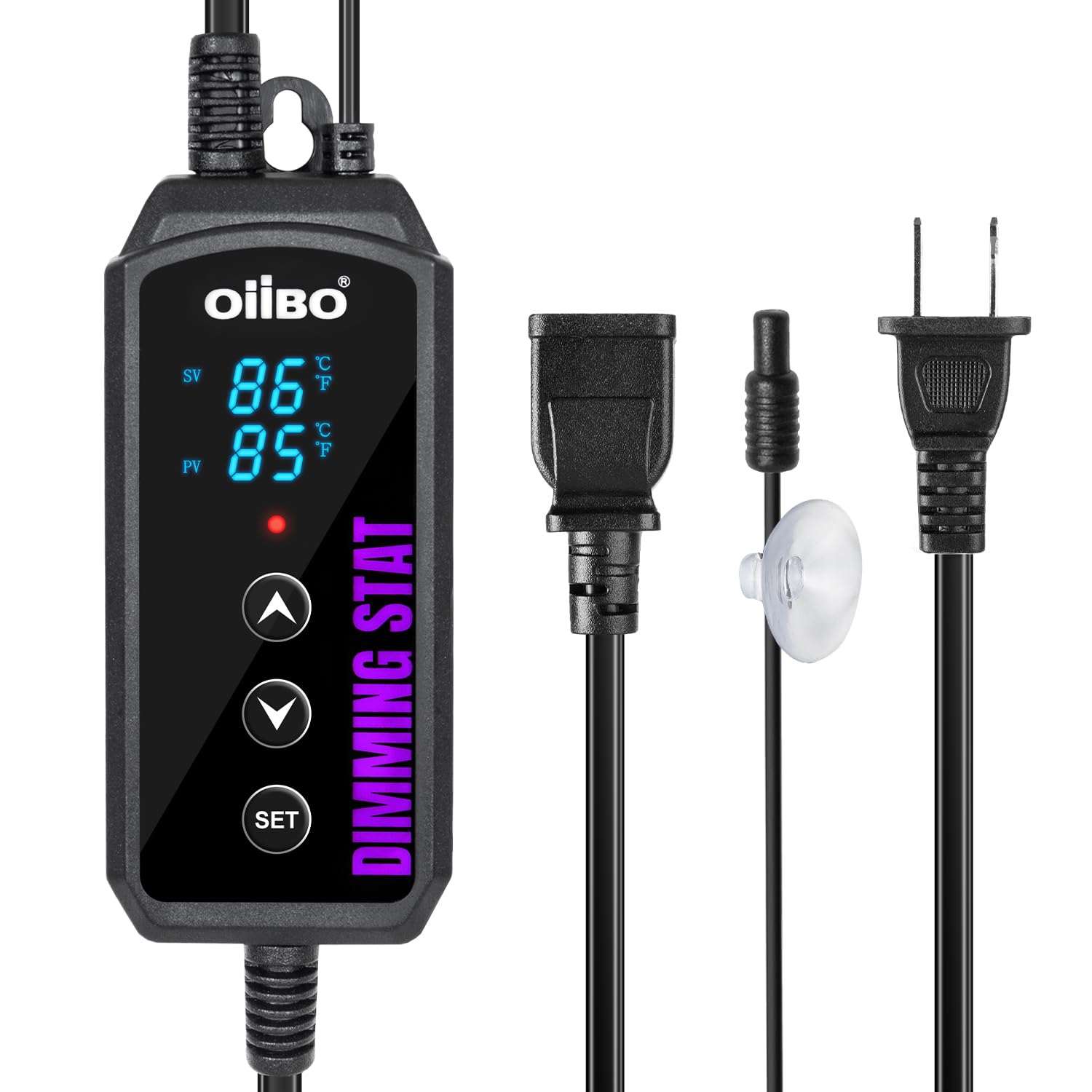 Oiibo Digital Heat Mat Thermostat, PID Reptile Heat Lamp Dimming Thermostat Heating Pad Temperature Controller for for Aquarium Reptiles and Seedling, Breeding, Hatching