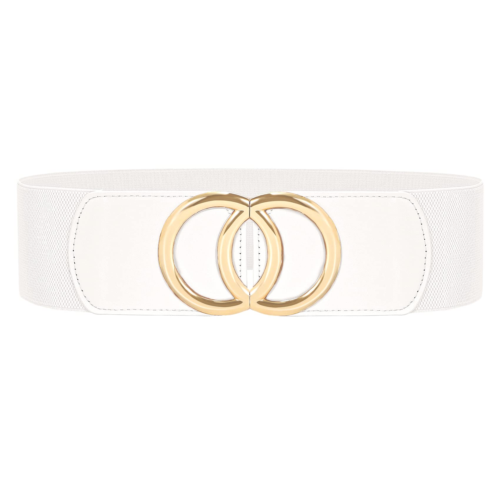 JasGood Damen Breiter Elastischer Taillengürtel Vintage Stretchy Kleid Gürtel Hüftgürtel mit Gold O-Ring Schnalle