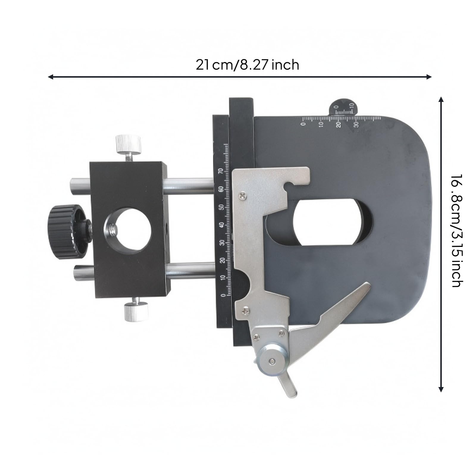 Calibro Mobile per Microscopio | Facile da Installare, Piano provette Mobile per Microscopio, Leggero, Osservazione in Luce Trasmessa, Laboratorio, DJ