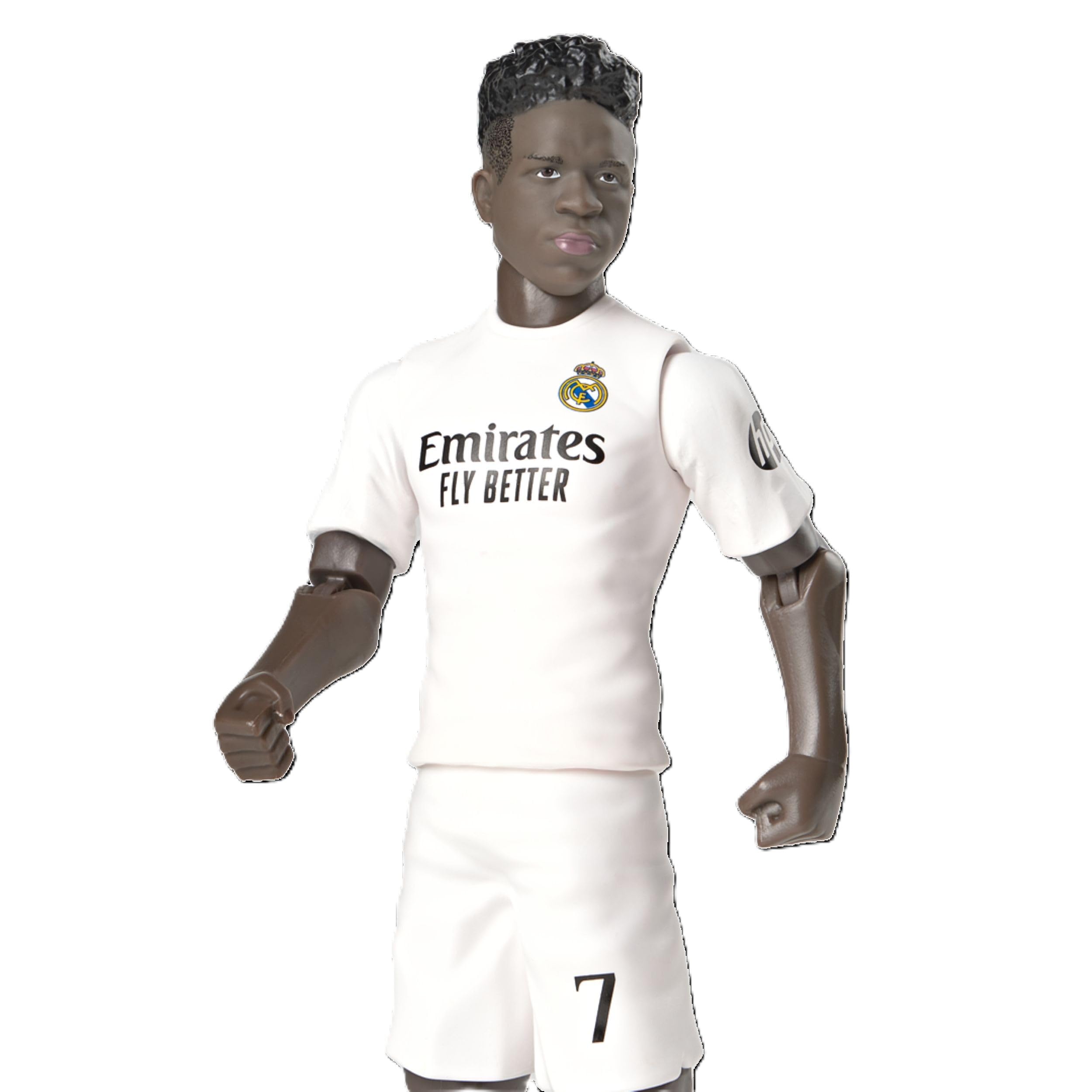 Megableu - Figurine Foot Vinicius - 20 cm - Grande Figurine Footballeur Réaliste & Articulée - Licence Officielle - 10 Points d’Articulation - Jouet Football Real Madrid - Idée Cadeau Fans Vinicius
