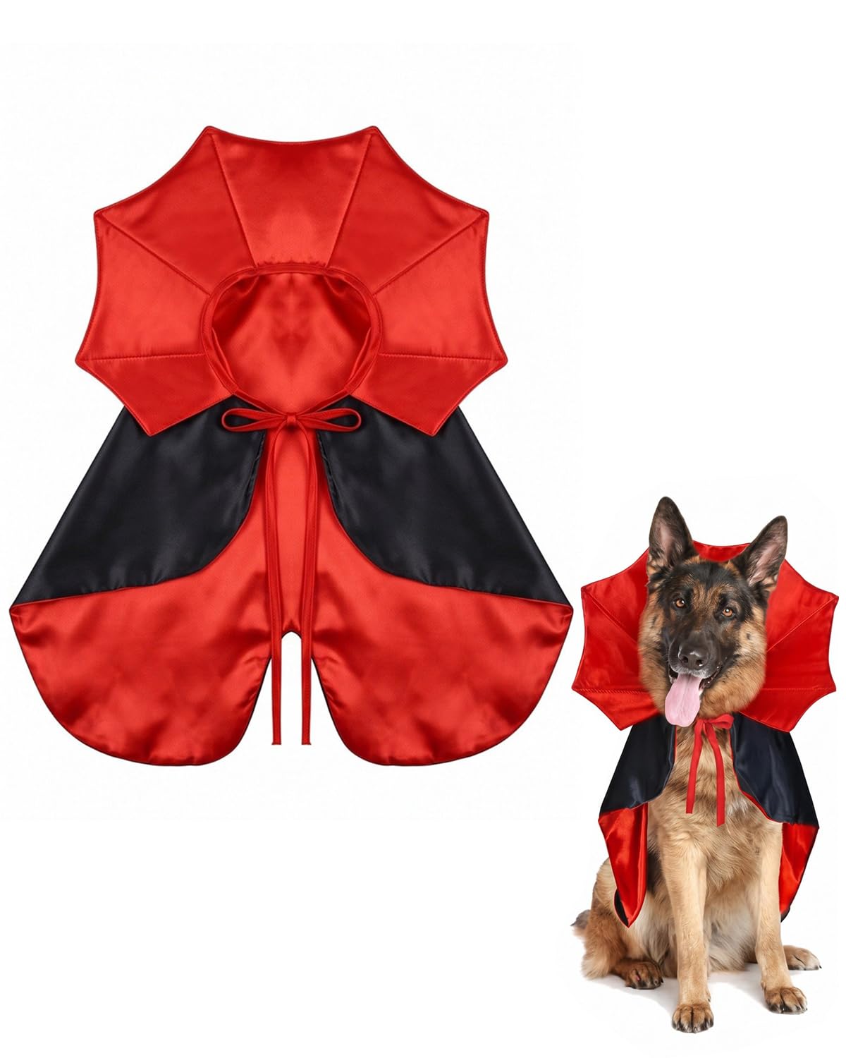 XUKZIMA Dog Halloween Cape, 1 Pack Adjustable Snap Closure Costume Cloak with Stretch Panels, Lightweight Design for Cozy Trick-or-Treating & Stress-Free Photo Sessions