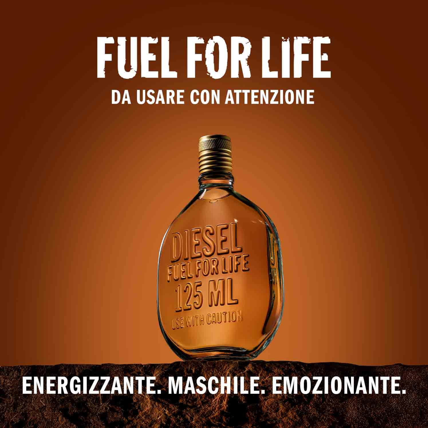 Diesel Fuel for Life Eau de Toilette Uomo, Profumo Uomo Intenso e Legnoso, Fragranza Speziata e Aromatica, Note di Anice Stellato e Lavanda, A Lunga Durata, Profumo di Lusso per Uomo