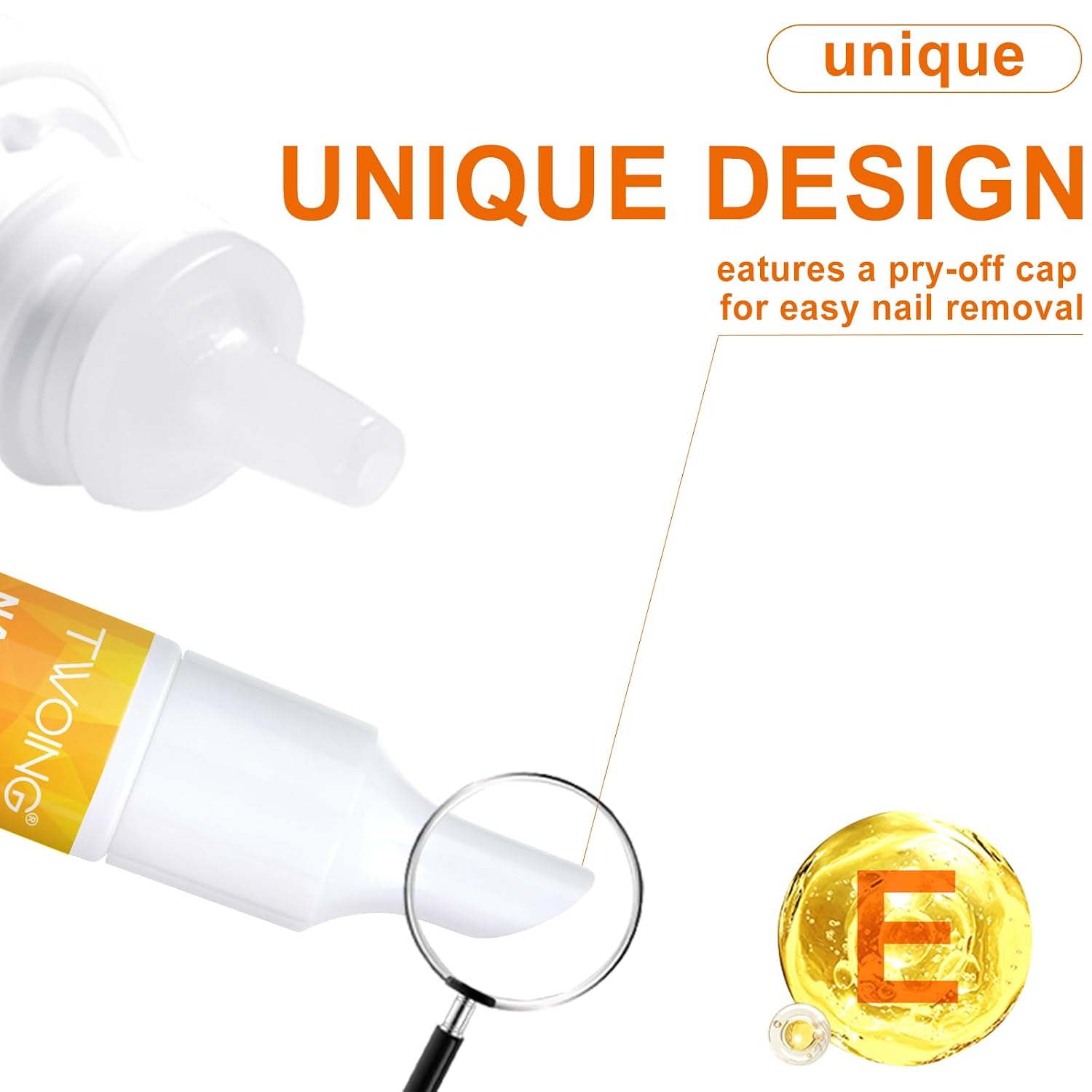 Nail Glue Remover for Press on - 10ML Press On Nail Remover,eatures a pry-off cap for easy,nail removal Remover Easy Removal Debonder for Glue on Tips,containing vitamin E (1 pcs)