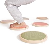 ZICOTO Stepping Stones for Kids - 6 Colorful Non-Slip Sensory Toys for Toddlers, Balance Coordination Obstacle Course Indoor Outdoor Ages 1-4