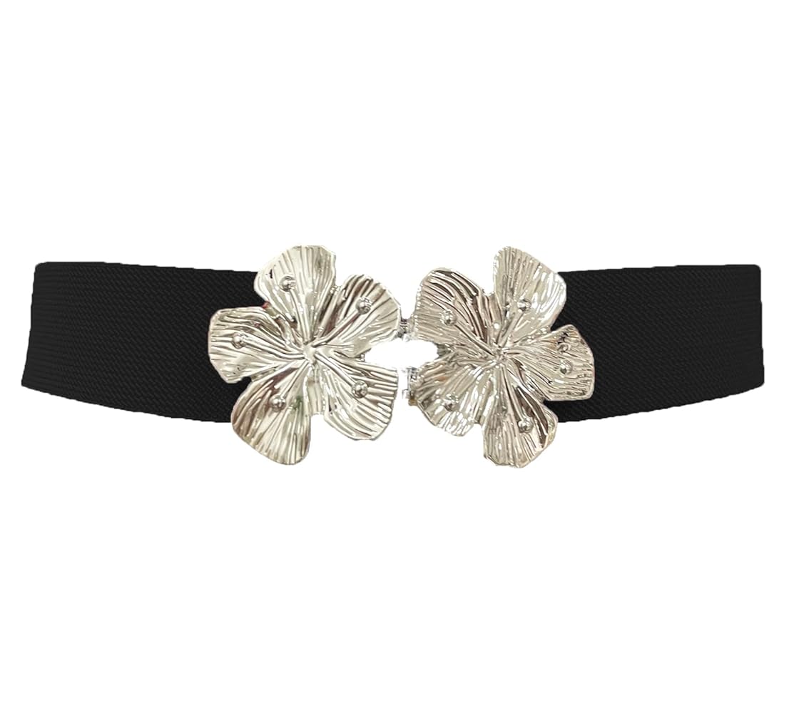 Cintura Con Fiocco E Strass Da Donna In Cuoio Nero Sottile Da 2 Cm - Foto 7