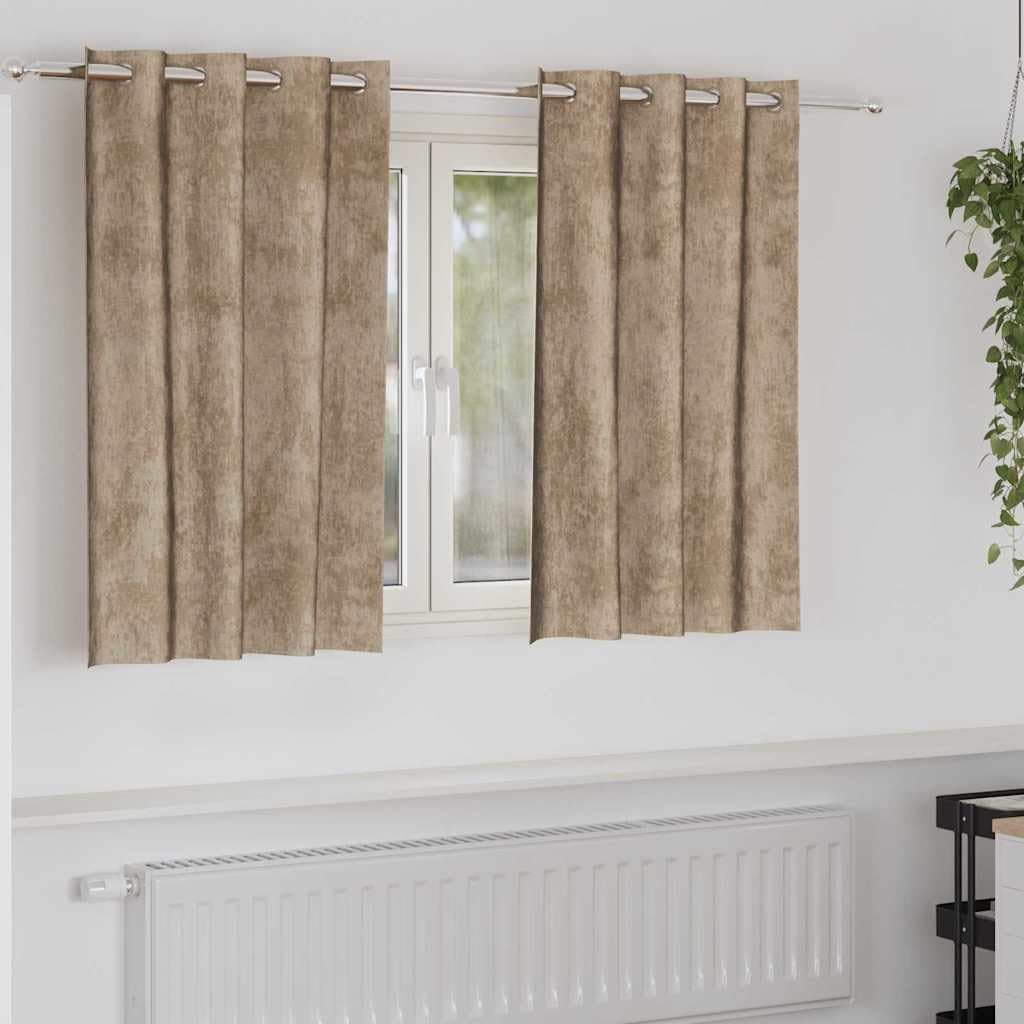 Juego de 2 cortinas de terciopelo champán, 140 x 140 cm, opacas para salón y dormitorio, cortinas térmicas modernas con aspecto de terciopelo para oscurecer la habitación y privacidad