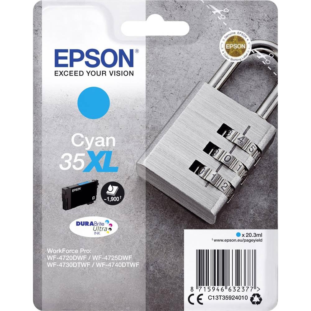 Genuine Epson Ink - 35XL CYAN / WF-4720DWF WF-4725DWF (INC VAT) BOXED 2026