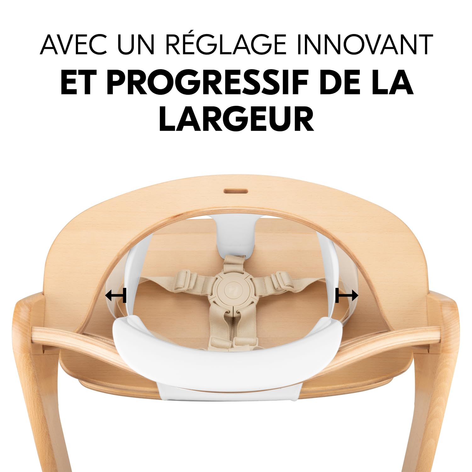 hauck Reducteur Chaise Haute, Pour Alpha +, Beta+ et Arketa - Utilisable dès 6 Mois, Ergonomique, Réglable et Évolutif - Mise en Place sans Outils - Blanc