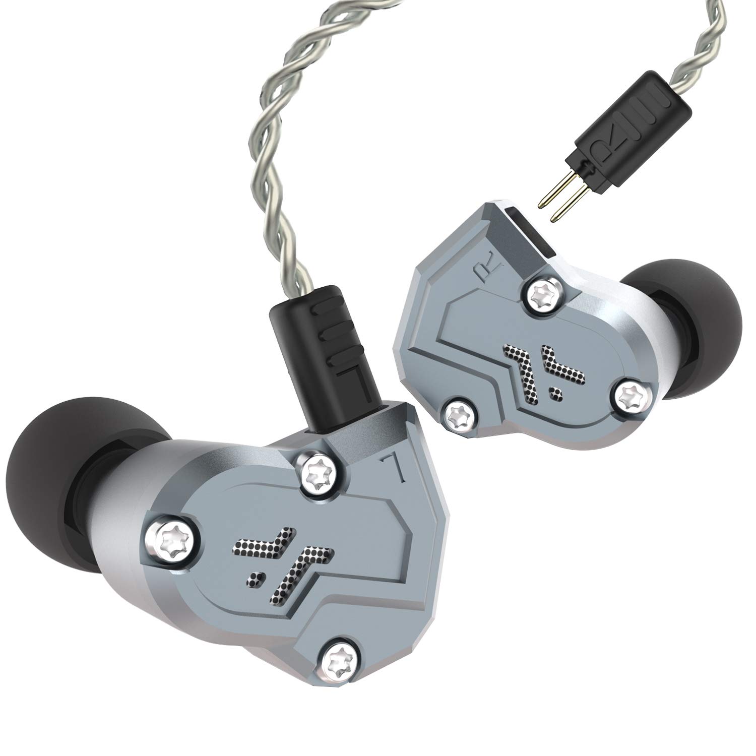 RevoNext Earbuds Headphones Wired QT3S Quad Driver HiFi Earphones in ​Ear Monitor Professional Ear Buds Musicians Bass with 0.78mm 2 Pins Detachable Cable