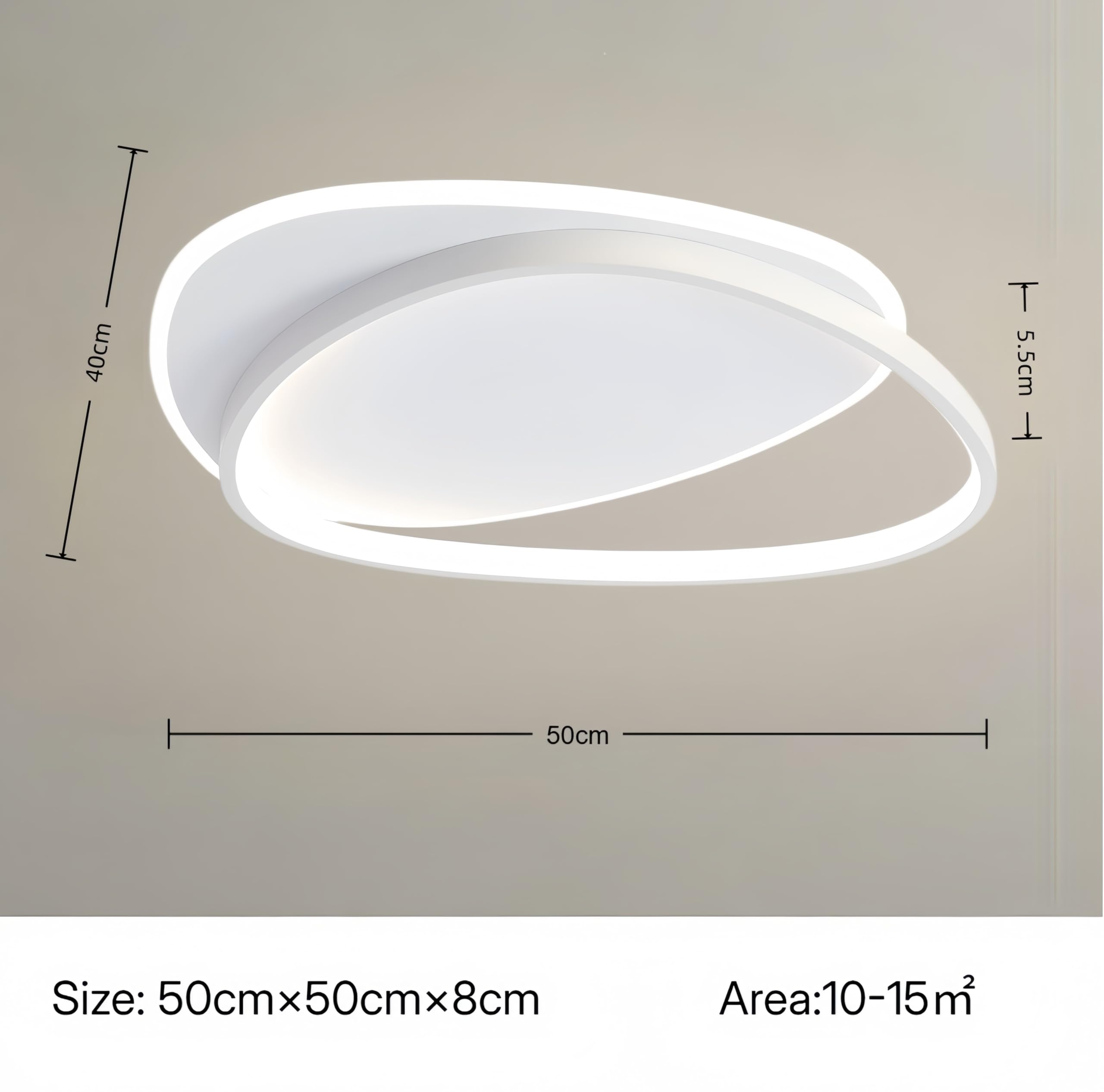 Deckenlampe Wohnzimmer,Deckenleuchte Schlafzimmer 50cm Dimmbar | LED lampe decke Für Schlafzimmer Wohnzimmer Esszimmer Büro,42W 3000K-6500K,Geometrische Minimalistische