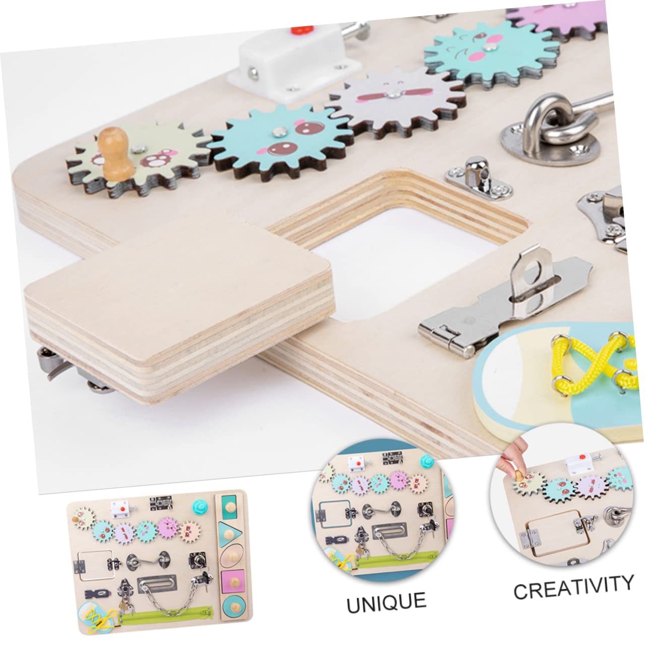 BESPORTBLE Tablero de Actividades de Madera para Niños, Juguete Montessori