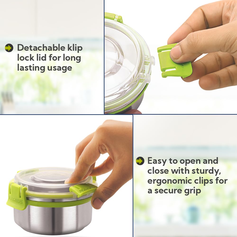 Magnus Stainless Steel Lunch Box - Leak-Proof & Airtight -7