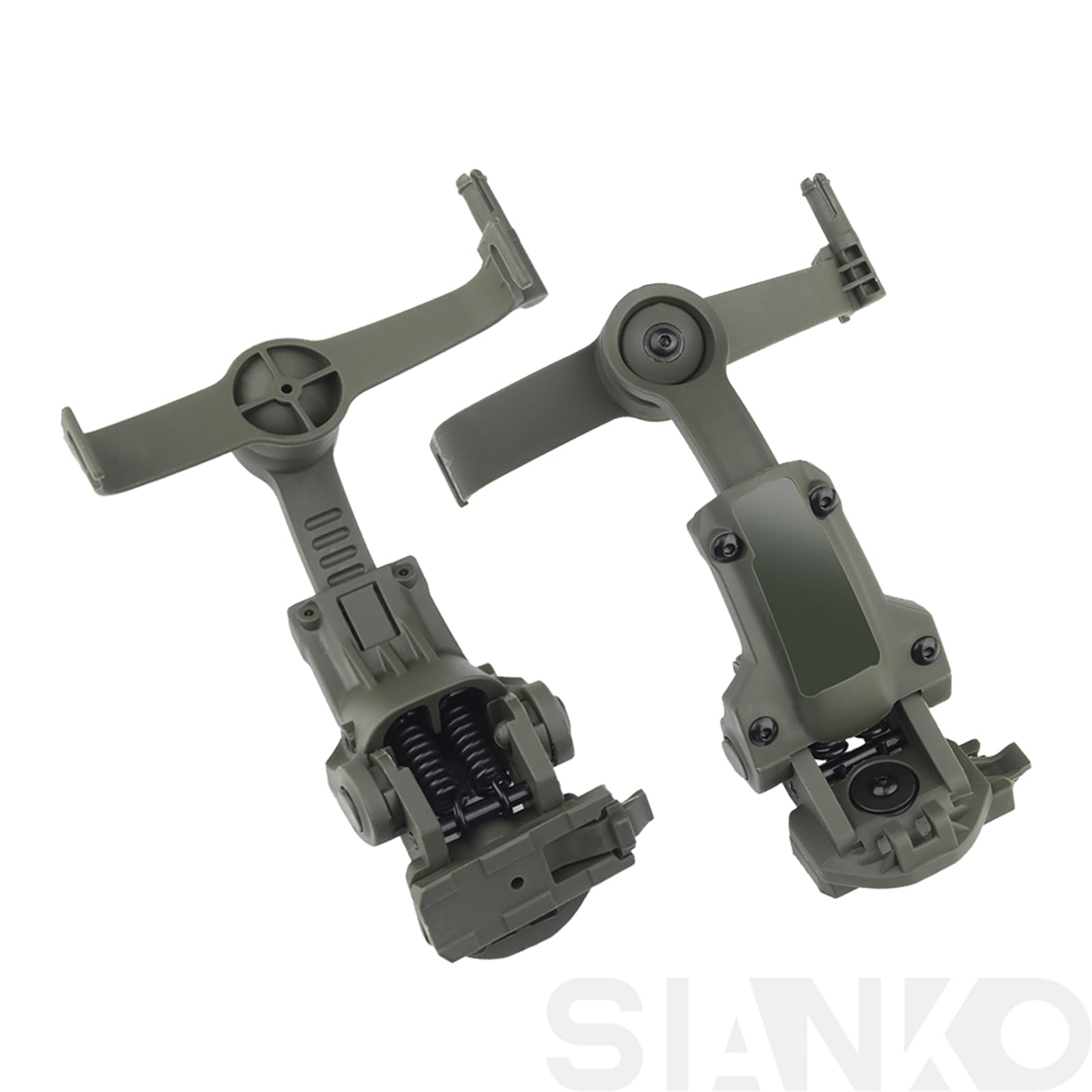 Adaptador de auriculares tácticos para Comtac 2/3, Ops-Core Arc y M-Lok, riel lateral, giro 360° ajustable, verde