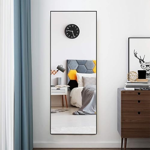 CHARMAID Espejo de longitud completa, espejo rectangular grande de 59 x 22 pulgadas, espejo de tocador de pie o montado en la pared para sala de
