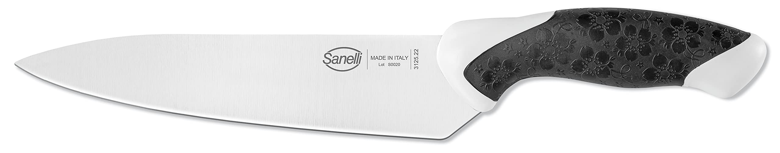 Sanelli Sakura Coltello Trinciante 22 cm., Acciaio Inossidabile, Nero/Bianco