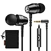 LUDOS OMNITONE Auricolari In-Ear Cuffie, Cuffiette con Filo e Microfono, 5 Anni di Garanzia, Cuffie Isolamento Acustico, Cuffiette Cellulare, Jack 3,5 mm per iPhone, Apple, Samsung, Huawei - Nero