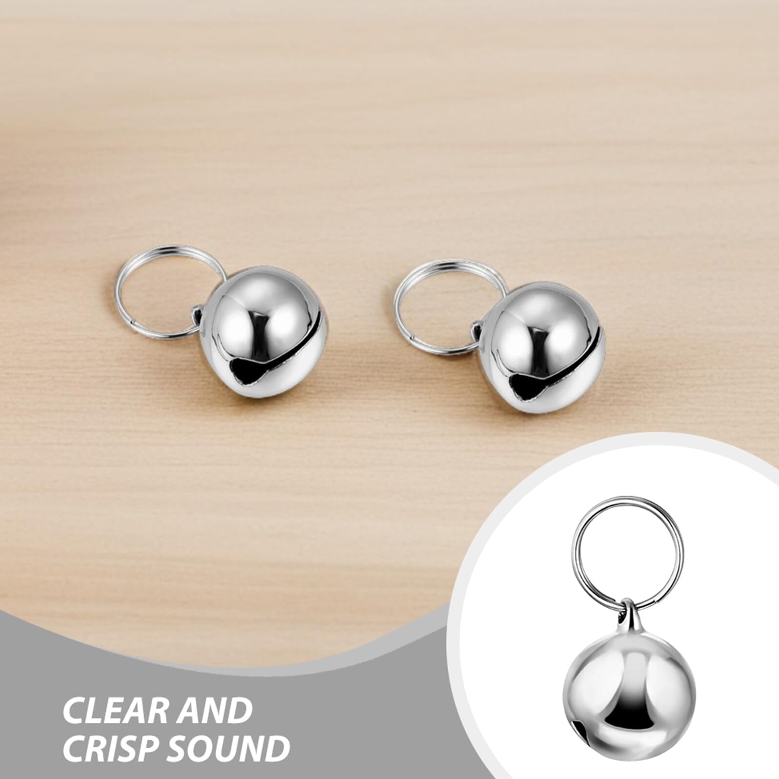 12 Clochettes en Métal Argenté pour Collier d'animaux, Son Clair et Fixation Facile, Accessoires Festifs pour Activités Extérieures et Entraînement