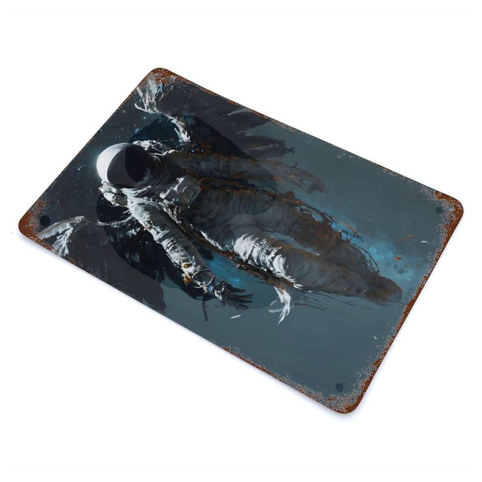 Cosmic Ascension Rust Effect Tin Sign 11.8"x7.9", Novelty Wall Decor for Garage, Pub Or Kitchen