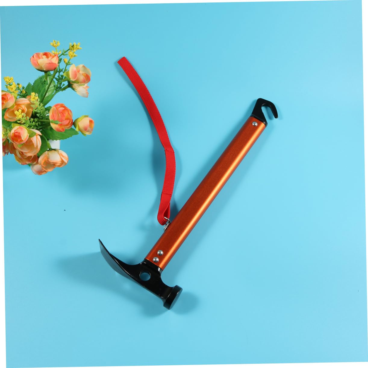UPKOCH Robuster Zelthammer Aluminiumlegierung Leichtes Gewicht Multifunktionaler Zeltpflockschlägel Campingzubehör Orange für Outdoor Zeltheringe und Erdnägel