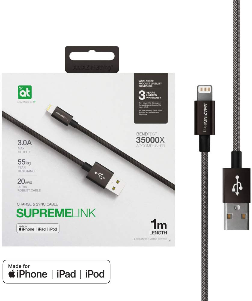 Amazing Thing Supreme Link Powermax USB to Lightning Cable 1M MFI Certified Fast Charge And Sync - Bronze