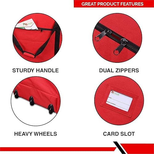 Miniatura 3 de Primode Bolsa de almacenamiento para árbol de Navidad, se adapta a árboles de Navidad de hasta 9 pies de alto, 28 x 16 x 60 pulgadas, contenedor de