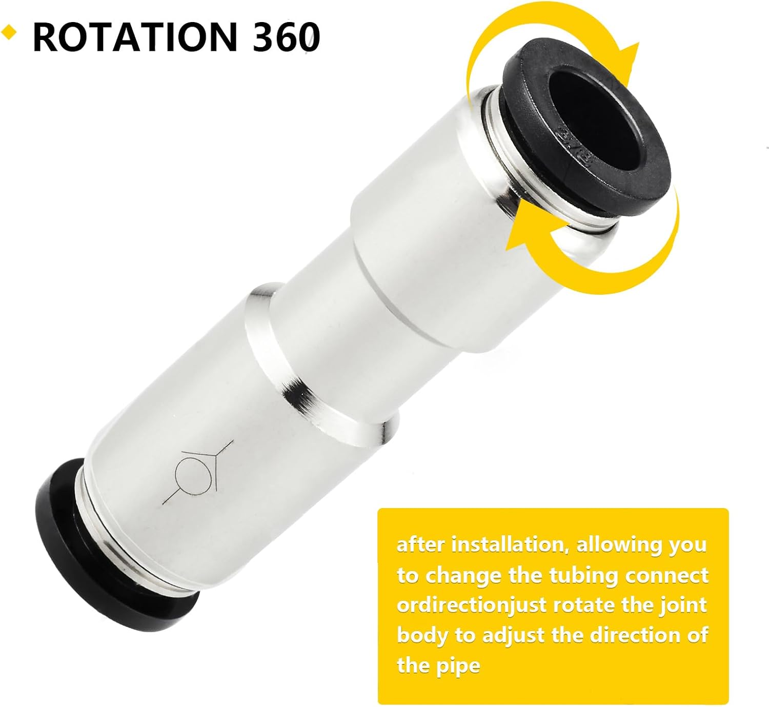 Yoebor 1/4" OD Check Valve Push to Connect Inline Air Pneumatic Valves 2pcs
