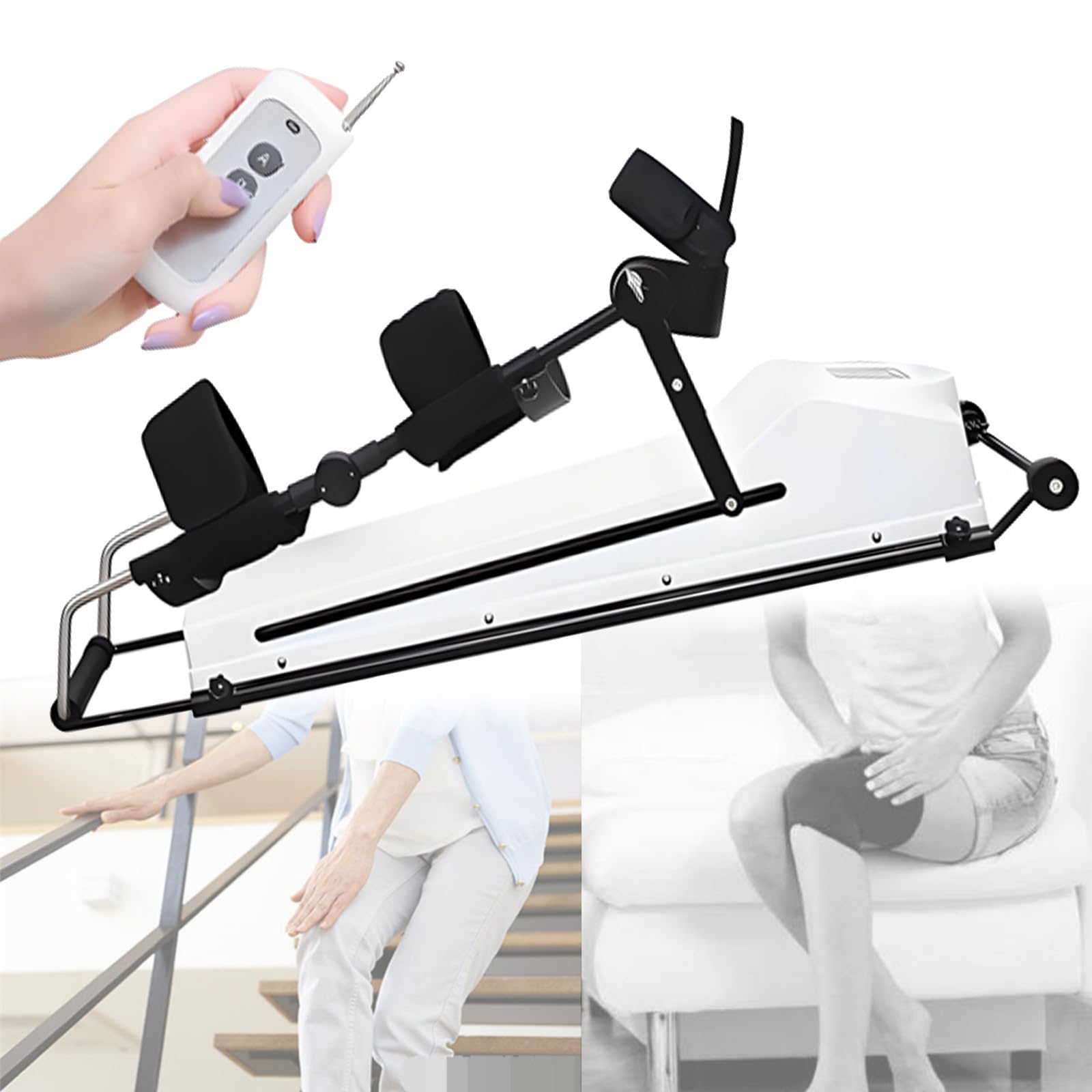 Trener rehabilitacji kolana z pilotem, maszyna do ćwiczeń kolana CPM, trenażer rehabilitacji kolana, inteligentny regulowany przyrząd do rozciągania nóg (0-120°) L