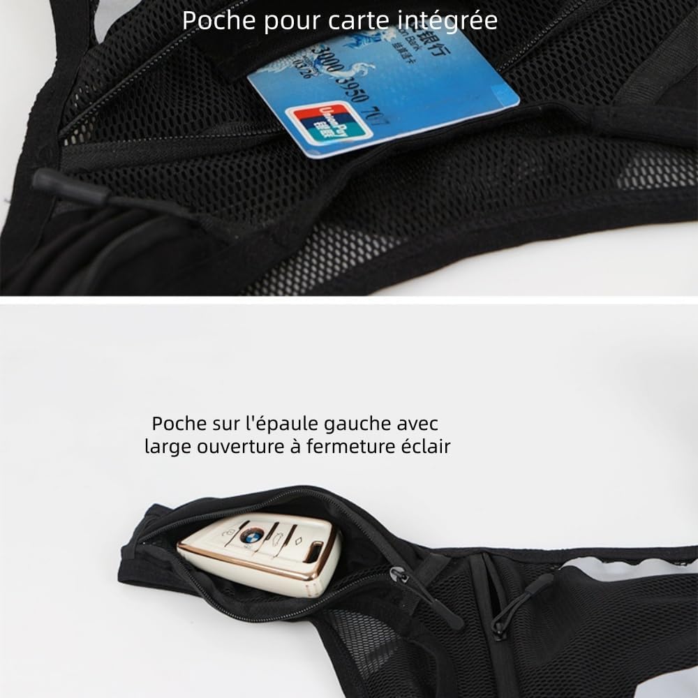 strivor Gilet de Course Ultra-Light,Gilet de Course Respirant avec Étui pour téléphone Portable and Ceinture réglable, pour Jogging, Marche & Sport