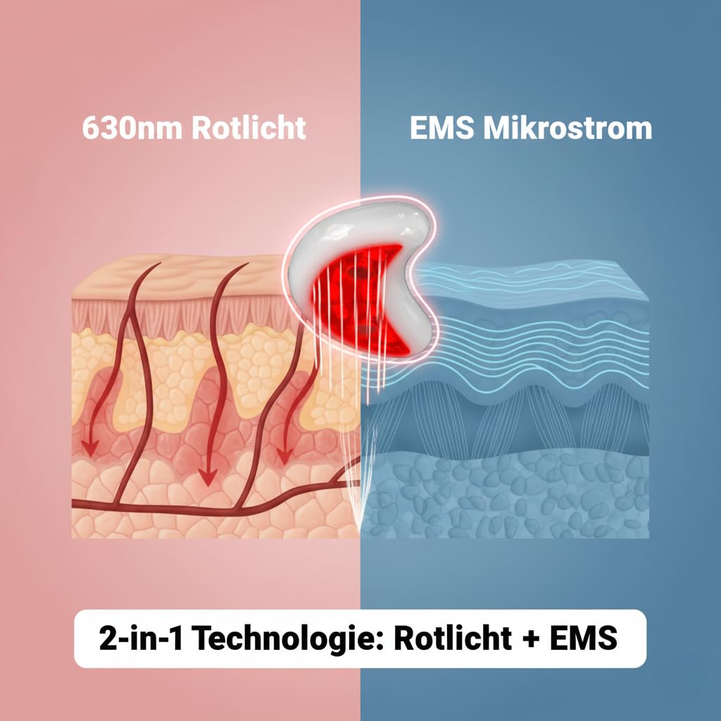 EMS-Augenmassagegerät mit Rotlicht – Elektrischer Unter-Augen-Massager zur sanften Augenpflege, wiederaufladbares Gerät gegen Augenringe & Schwellungen, kompakt & einfach