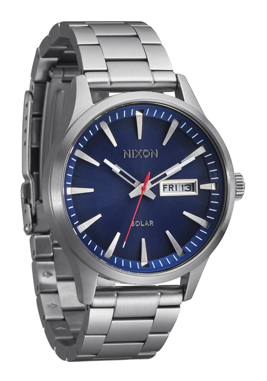 Nixon Orologio Uomo In Acciaio Inox - Analogico Al Quarzo, 48mm, Impermeabile 10 ATM, Cinturino A Maglie, Modello A346-2033-00