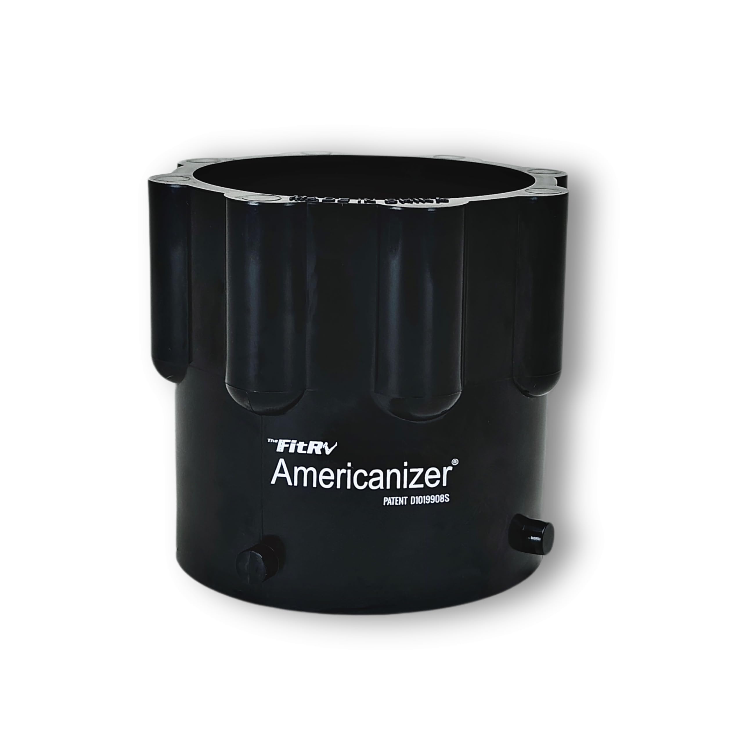 The Fitrv.com Black The Americanizer - Rv Sewage Adapter For Cassettes And Portable Toilets.