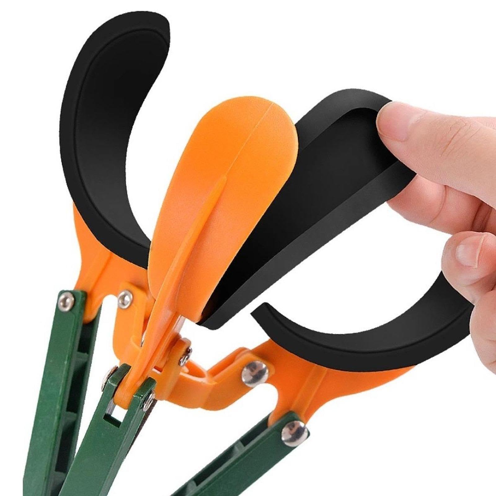 Cueilleur de Fruits pour Pommes Trois Griffes Caoutchouc Outil Ramassage Polyvalent Manche Télescopique Acier au Carbone Poignée Nylon Pratique