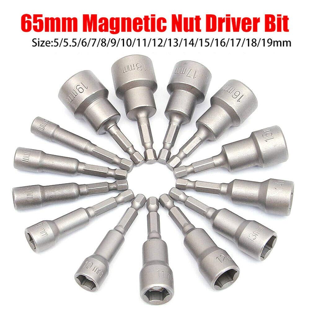 40mm Length Magnetic M8 Metal Hex Socket Nut Driver Bit Gray | Walmart