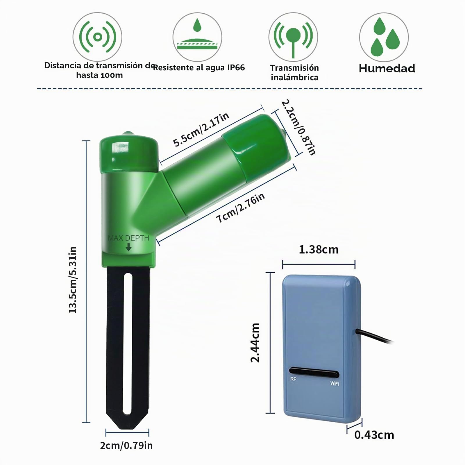 ECOWITT Puerta de enlace con estación meteorológica Wi-Fi con medidor de sensor de humedad del suelo inalámbrico, monitor de agua de planta, agricultura, plantas de interior y exterior