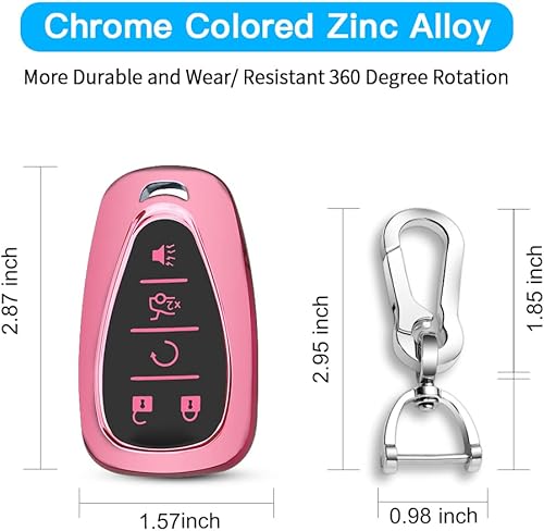 Miniatura 6 de Funda para llavero Chevy con llavero, funda protectora para llave de automóvil para Chevrolet Equinox Malibu Camaro Traverse Blazer Cruze Volt Bolt