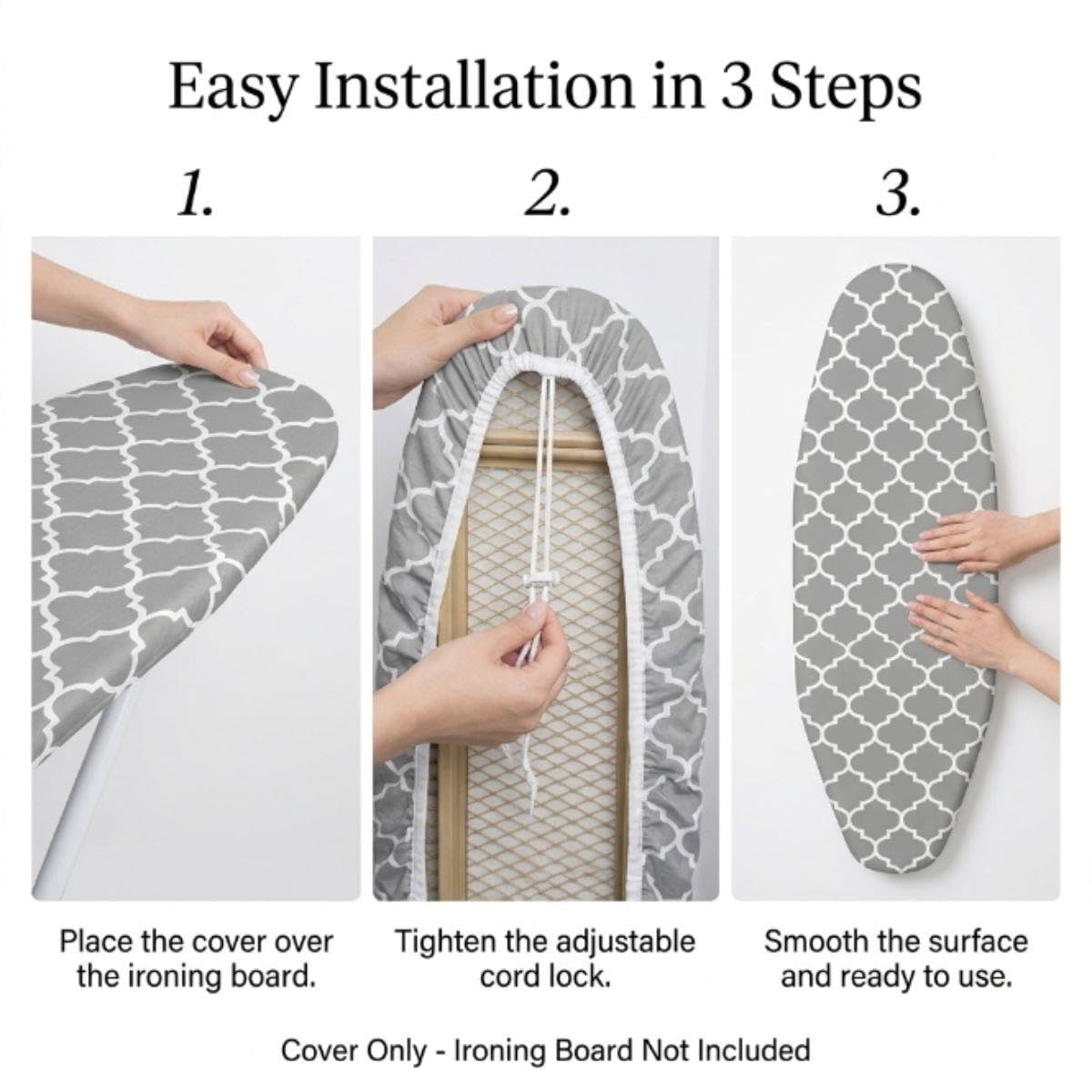 Copriasse Da Stiro Traspirante Con Imbottitura E Chiusura A Coulisse | Fodera Per Asse Da Stiro In Cotone Ricambio Universale, Misura 120x40 Cm E 125x45 Cm, Lavabile(Dot,L147 x W58 CM)