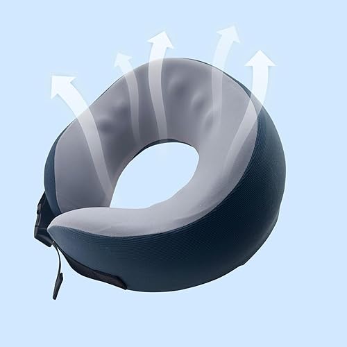 Miniatura 9 de SPRFUFLY Almohada cervical para viajes, almohada de avión con máscara para dormir y tapones para los oídos, funda extraíble transpirable y diseño