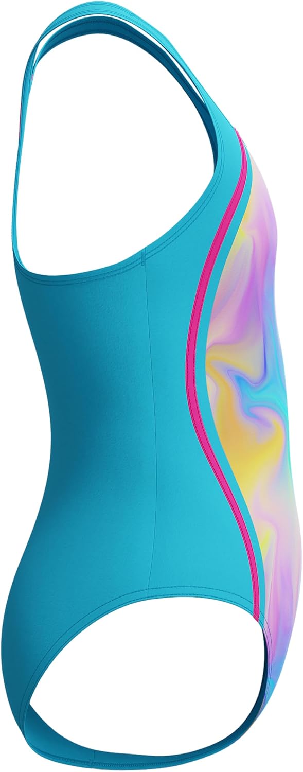 Speedo girls Swimsuit One Piece Thick Strap Racer Back Printed
