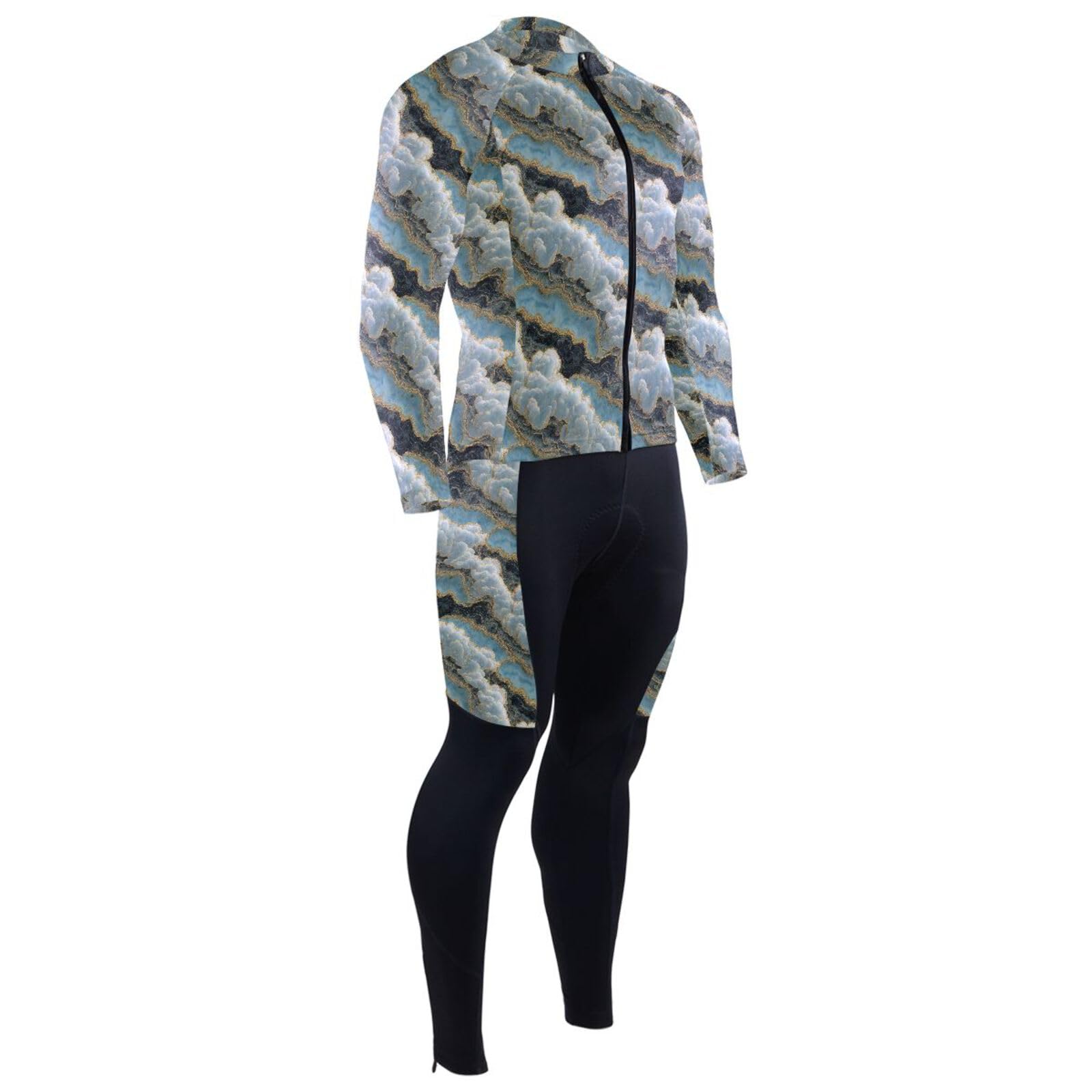 Radtrikot für kaltes Wetter, mit Taschen, Windbreaker, für Herren, 3D-gepolstert