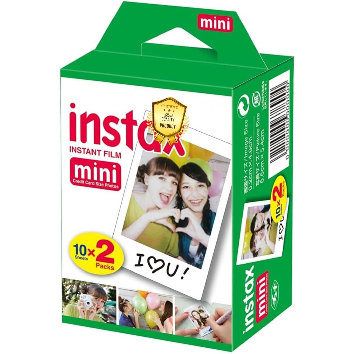 Fojefilms Instas Mini Film Twin Pack Film (10 * 2= 20 Sheets) - Compatible with All Mini Cameras and Printers