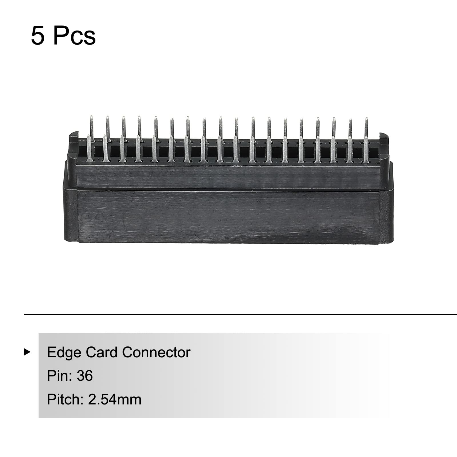 PATIKIL Card Edge Connector Black Socket Straight Connection 36 Pin 2.54mm Pitch for PCB Circuit Board Game Console, Pack of 5 - Image 3