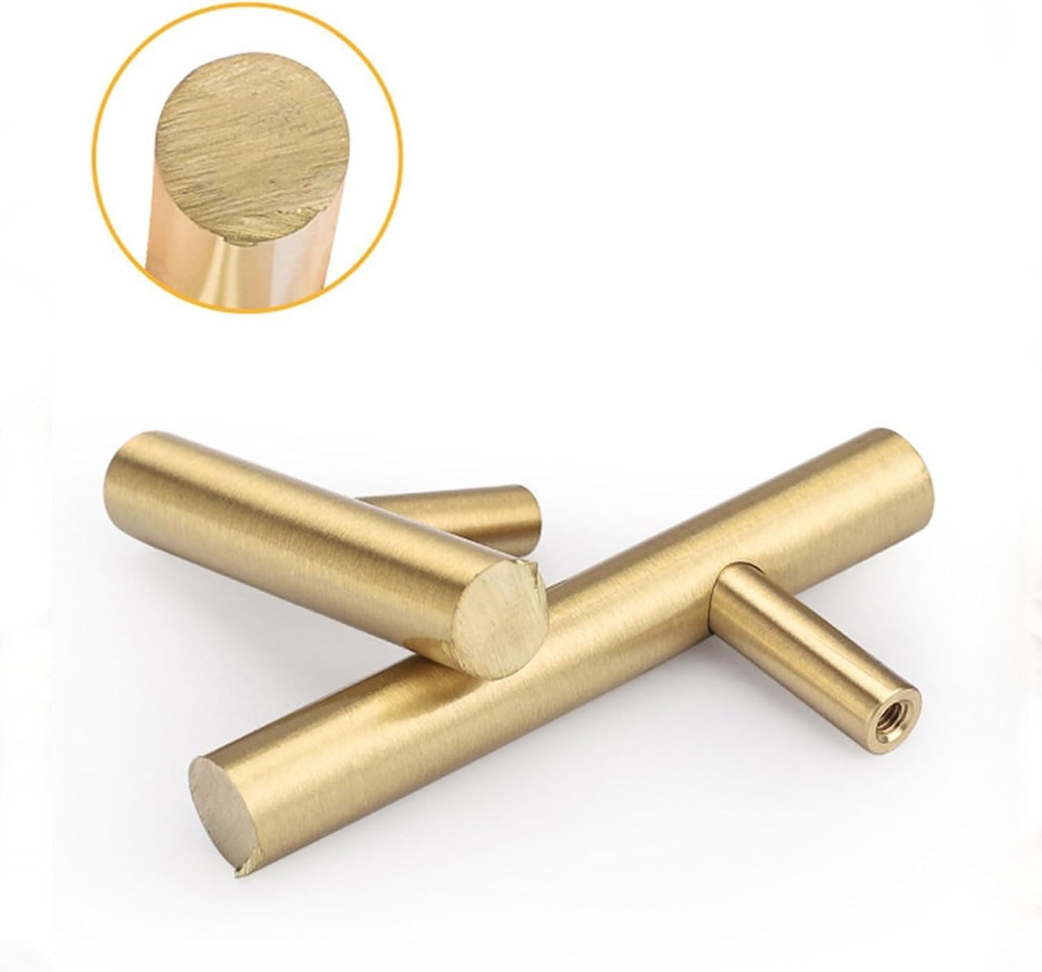Poignées de meuble laiton doré, 2 pièces, Gold, Hole Centers：224mm/8.8in