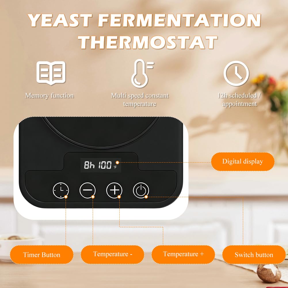Lievito naturale set base 21-49°C timer 12 ore regolazione 1°C nero