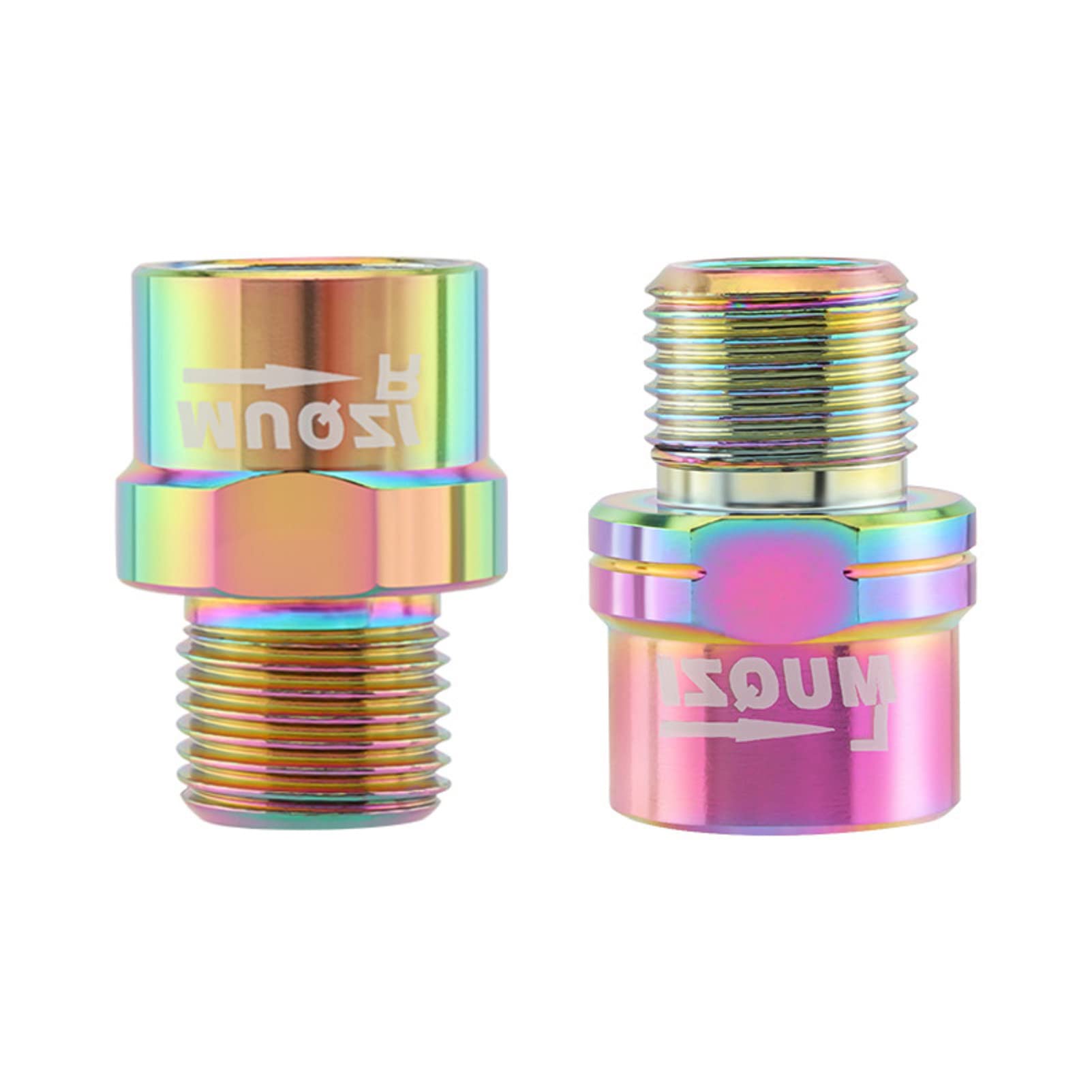 1 Pair Bike Pedal Extenders Steel Bicycle Foot Pedal Adapter Spacer Extended 16mm/0.63inch 9/16 inch MTB BMX Road Street Bicycle Threaded Bike Pedals (Colorful)