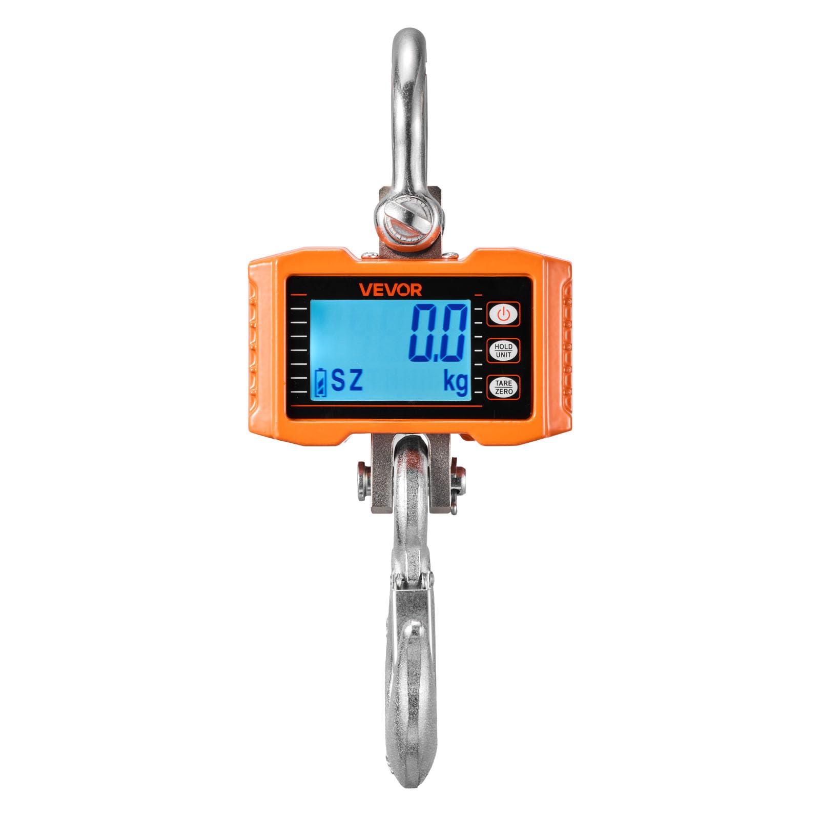 VEVOR Kranwaage 2000 kg, Digitale Hängewaage, Industriewaage mit Gehäuse aus Aluminiumguss & LCD-Display, 500-g-Teilung & 3-Stufiger Schalter, Fernbedienung, Hakenwaage für Garage & Fabrik