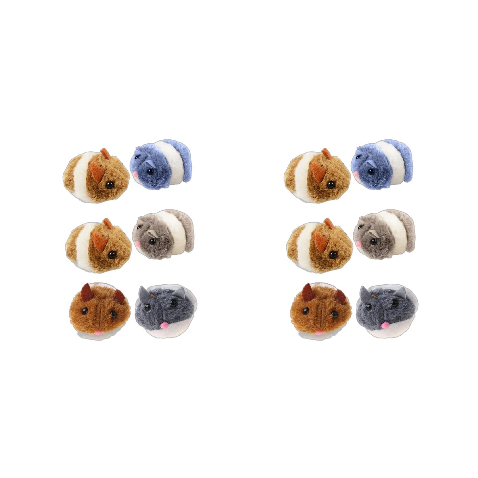 Rulbelok Pull String Vibrating Movable Interactive Toy Plush Mice for Cats