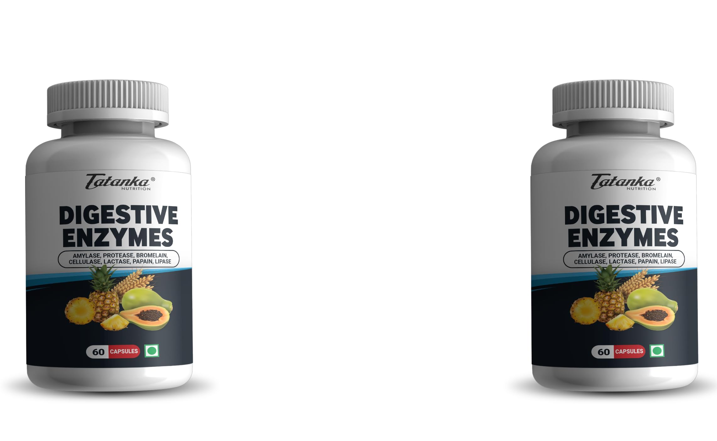 Tatanka Nutrition Digestive Enzymes Capsules I MULTI ENZYMES FORMULA TO MAXIMIZE THE NUTRIENTS UPTAKE| 60 Capsules Pack of - 2-image-30
