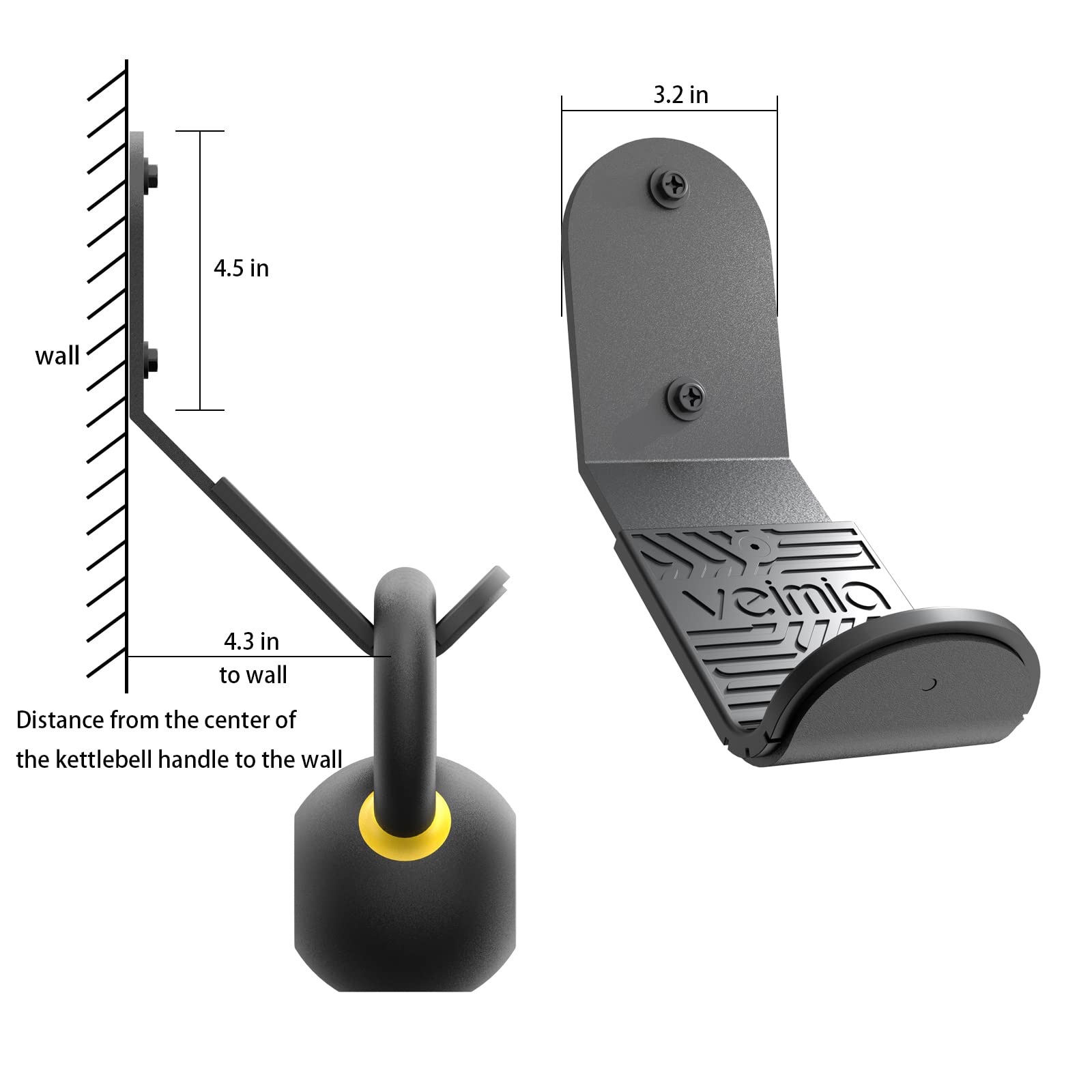 Bell Installation Rack Snapklik.com : Veimia Kettle Bell Wall Rack (2-Pack), Wall Mounted ...