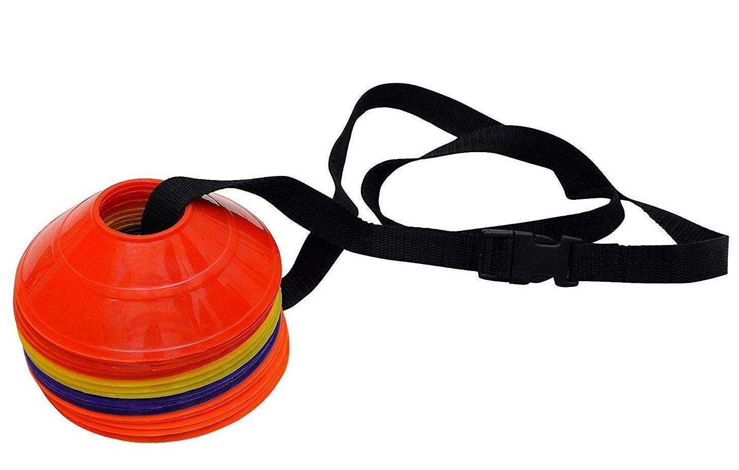 Agility Cones with Carrying Case, Stackable Plastic Cones in Orange, Yellow, Blue Colours, Adjustable Shoulder Strap 15 Set-image-35